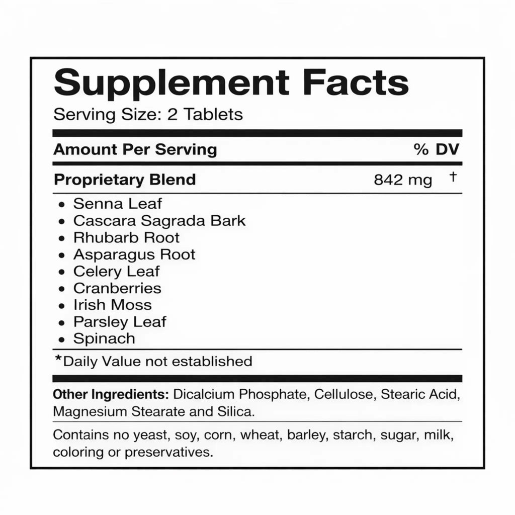 Colon & Digestive Support, 100 Tablets Natural Health Supplements