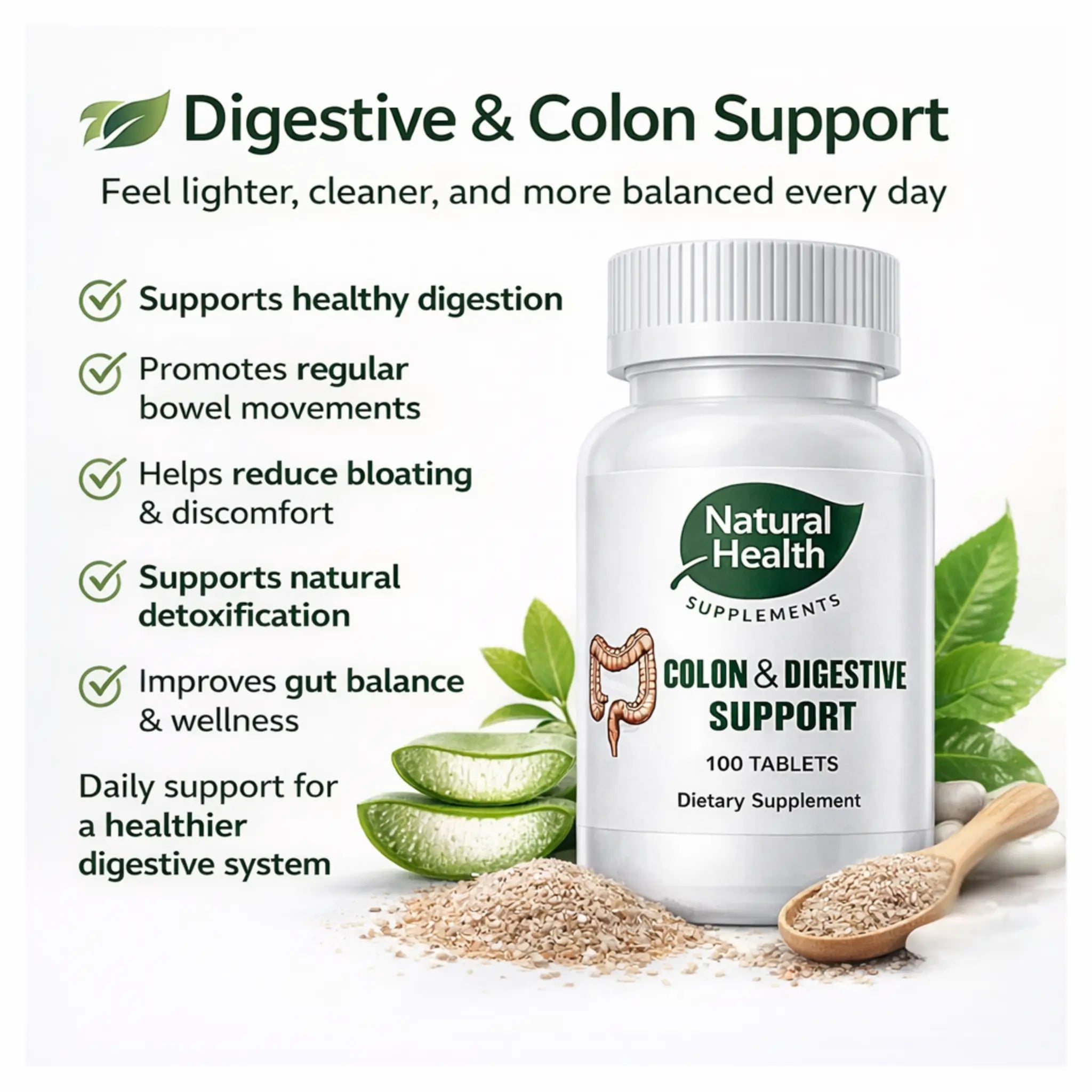 Colon & Digestive Support, 100 Tablets